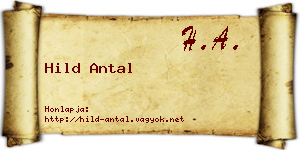 Hild Antal névjegykártya